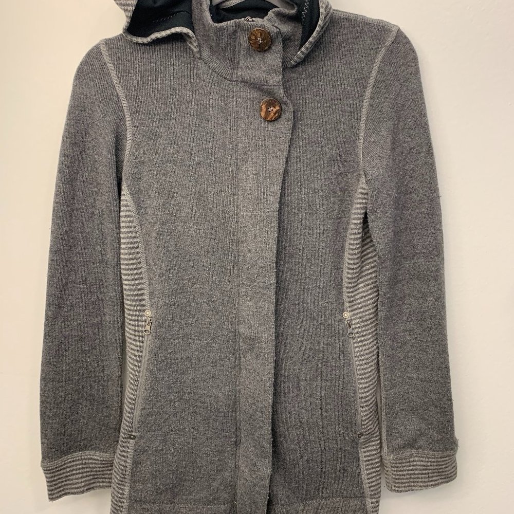 Prana Kari Wool Blend Hooded Jacket Size XS